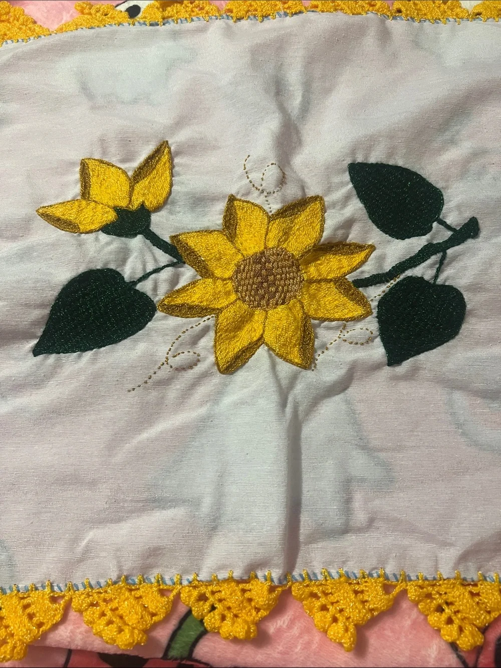 Hand-Embroidered Mexican Tortilla Warm - Sunflower